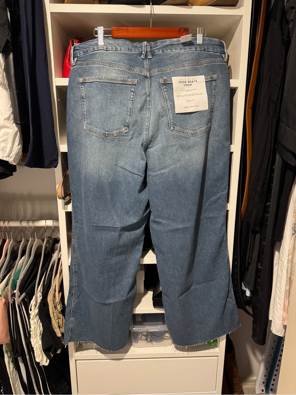 NWT Good American “Good Skate Cropped Wide Jeans”, size 16 - Picture 5 of 7
